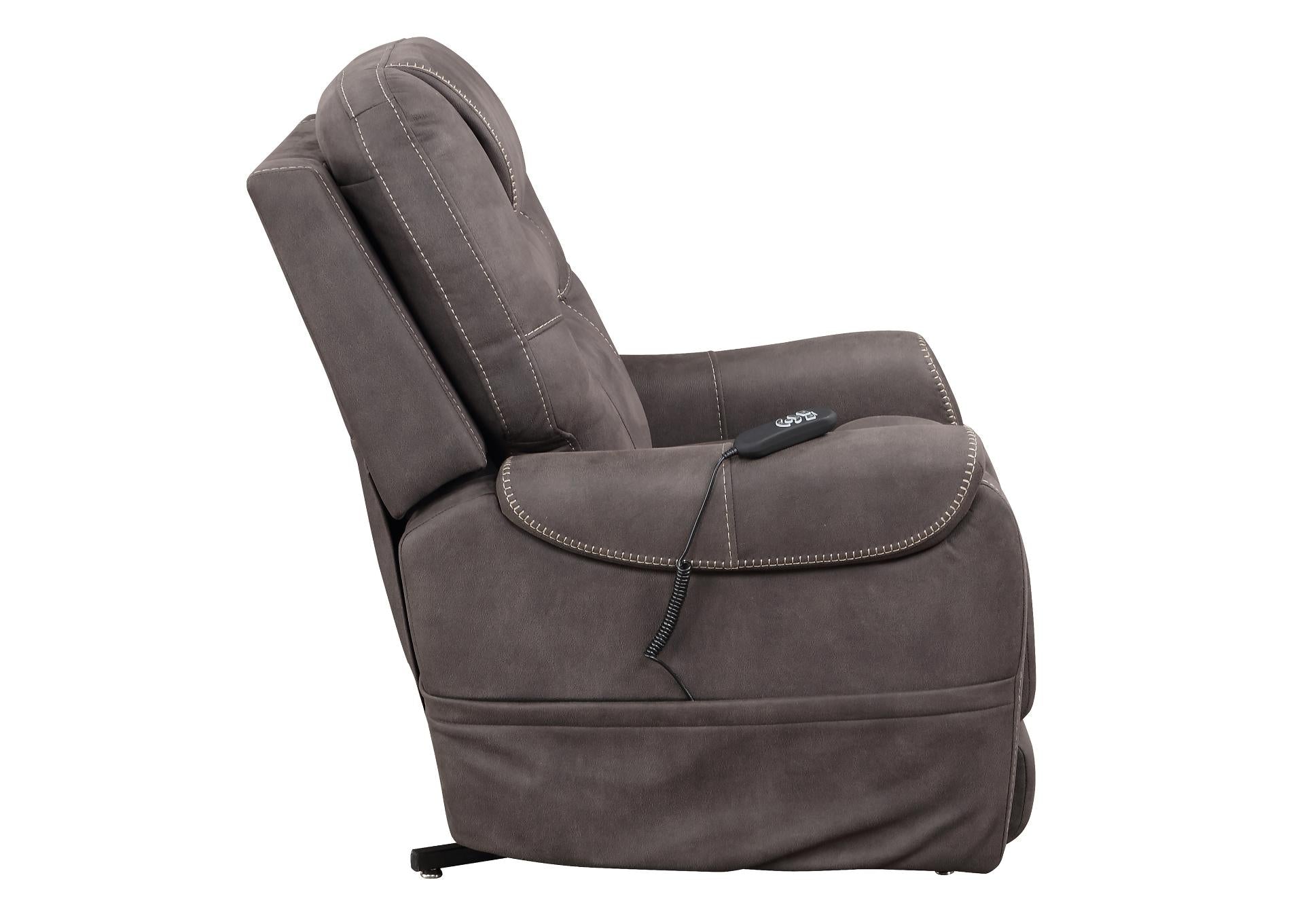 Steve Silver Furniture - BRISBANE POWER LIFT CHAIR W/3 HEAT ZONES - Dark Gray Steel - Chairs - Additional View 2