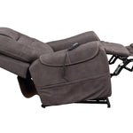 A dark brown plush recliner chair shown in a fully extended position against a solid white background.