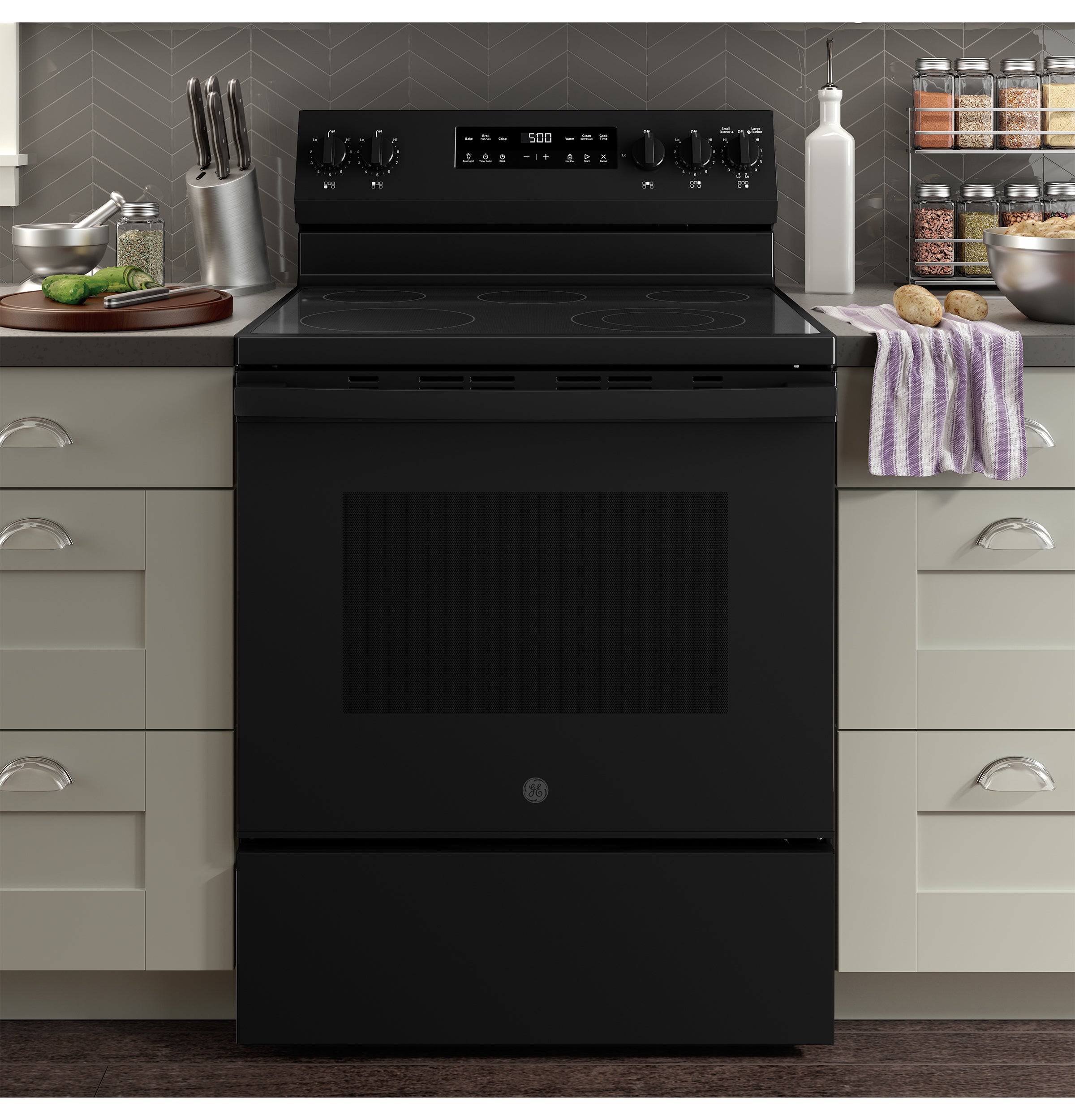GE BLACK 30" FREE-STANDING ELECTRIC RANGE - Ranges - Additional View 5
