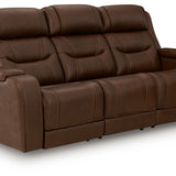 Ashley Furniture - DREAMER POWER RECLINING SOFA W/AUDIO - Dark Brown Leather Match - Sofas