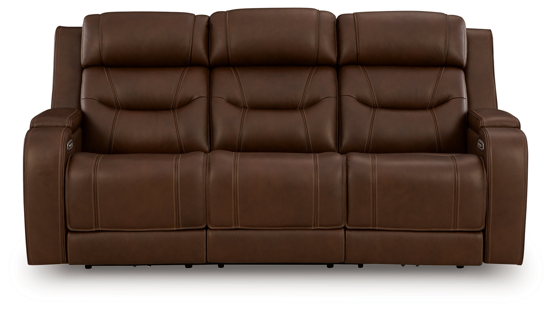 Ashley Furniture - DREAMER POWER RECLINING SOFA W/AUDIO - Dark Brown Leather Match - Sofas - Additional View 3