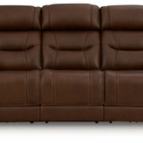 Ashley Furniture - DREAMER POWER RECLINING SOFA W/AUDIO - Dark Brown Leather Match - Sofas - Additional View 3
