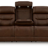 Ashley Furniture - DREAMER POWER RECLINING SOFA W/AUDIO - Dark Brown Leather Match - Sofas - Additional View 4