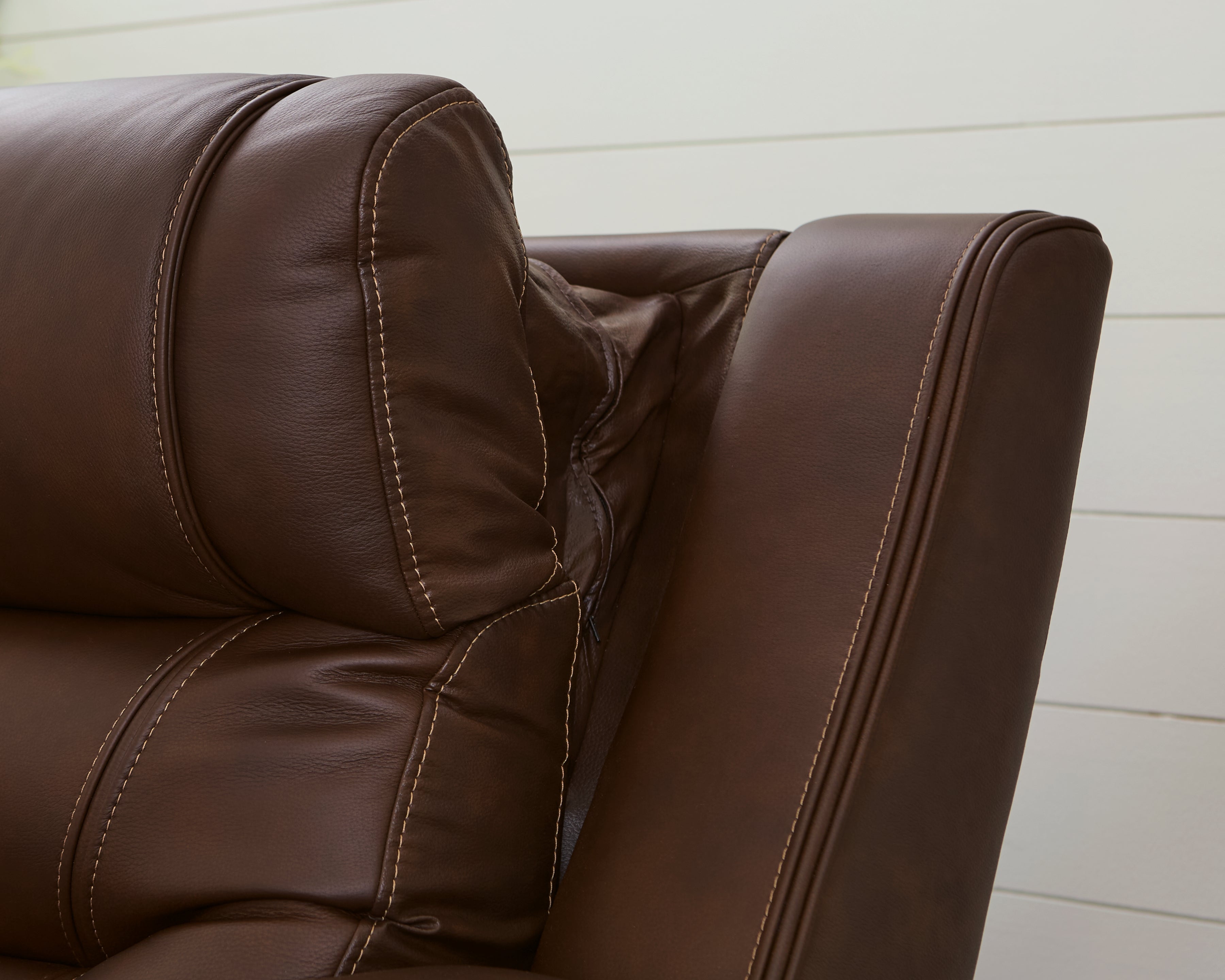 Ashley Furniture - DREAMER POWER RECLINING SOFA W/AUDIO - Dark Brown Leather Match - Sofas - Additional View 8