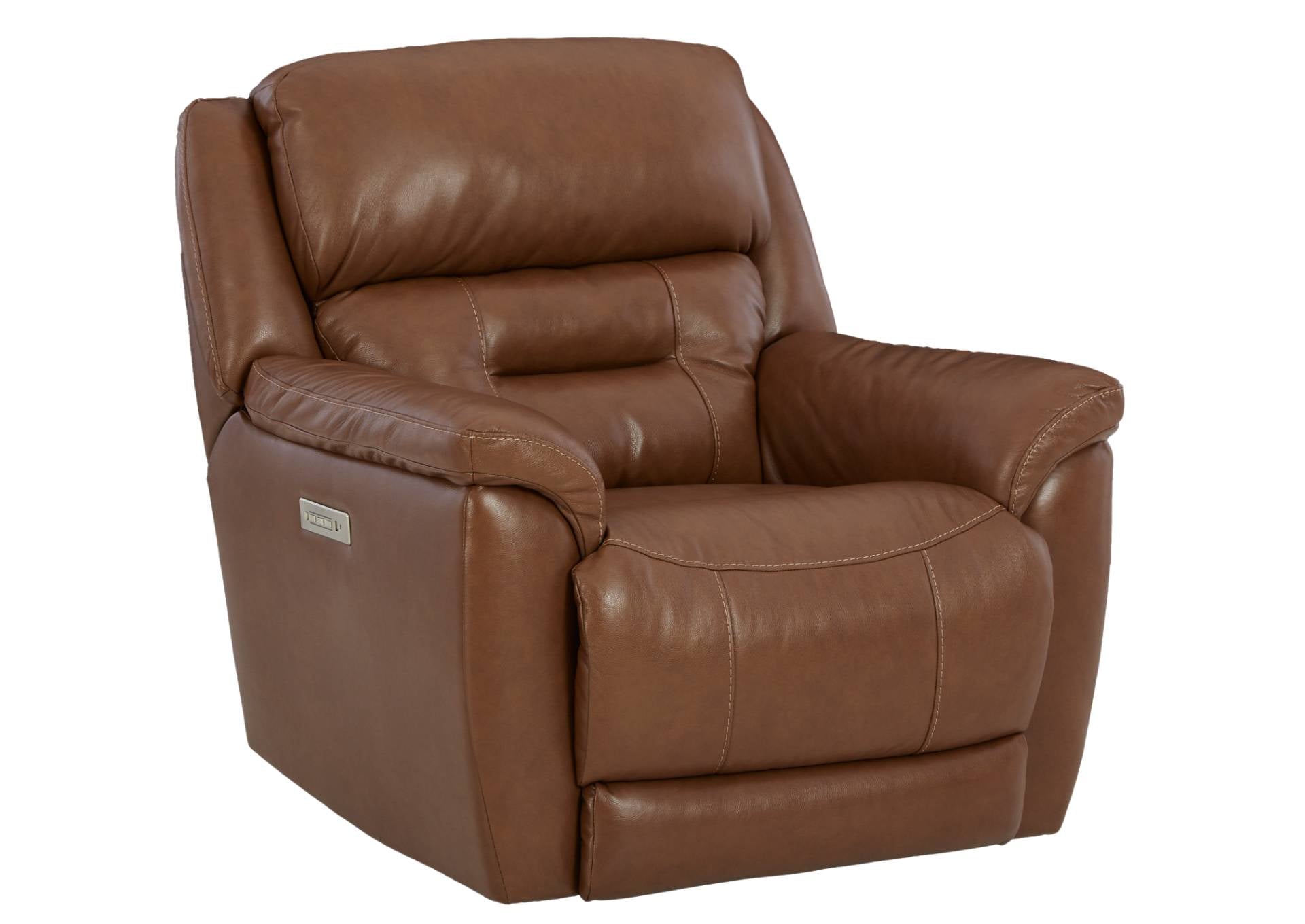 Laredo Leather Power Recliner - Saddle