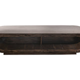 Balam Wooden Bench With Fabric Cushioned Seat - Oil Black