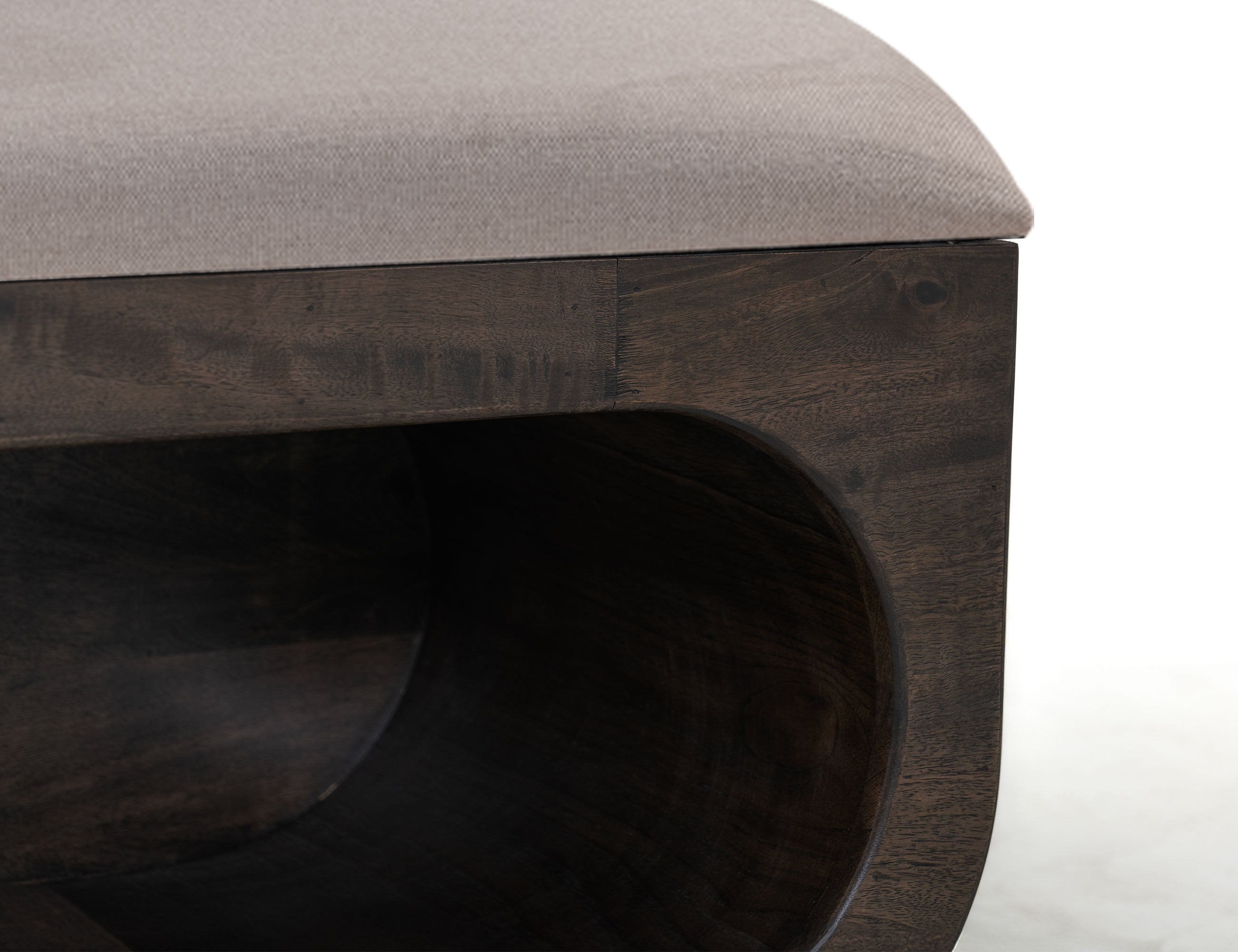 International Furniture Direct - RIVERBEND EMBER BENCH - Dark Brown|Beige Fabric|Wood - Benches - Additional View 3