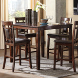 Ashley Furniture - BENNOX 5 PIECE PUB DINING SET - Dark Brown Leather Match|Wood - Dining Room Sets - Additional View 1