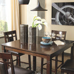 Ashley Furniture - BENNOX 5 PIECE PUB DINING SET - Dark Brown Leather Match|Wood - Dining Room Sets - Additional View 2