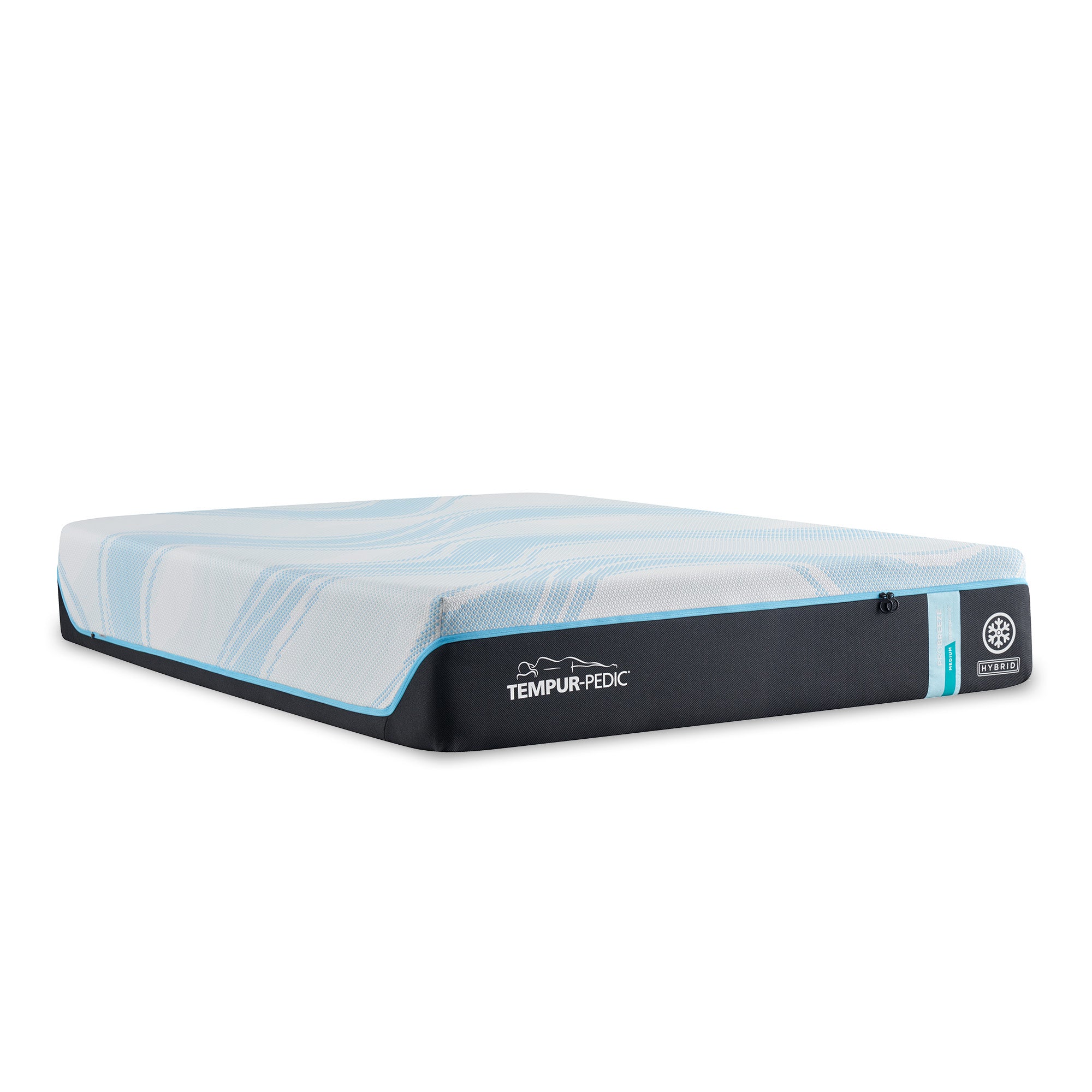 Tempur Sealy - Pro Breeze 2.0 Medium Hybrid King Mattress - Black|White Fabric - Mattresses - Additional View 1