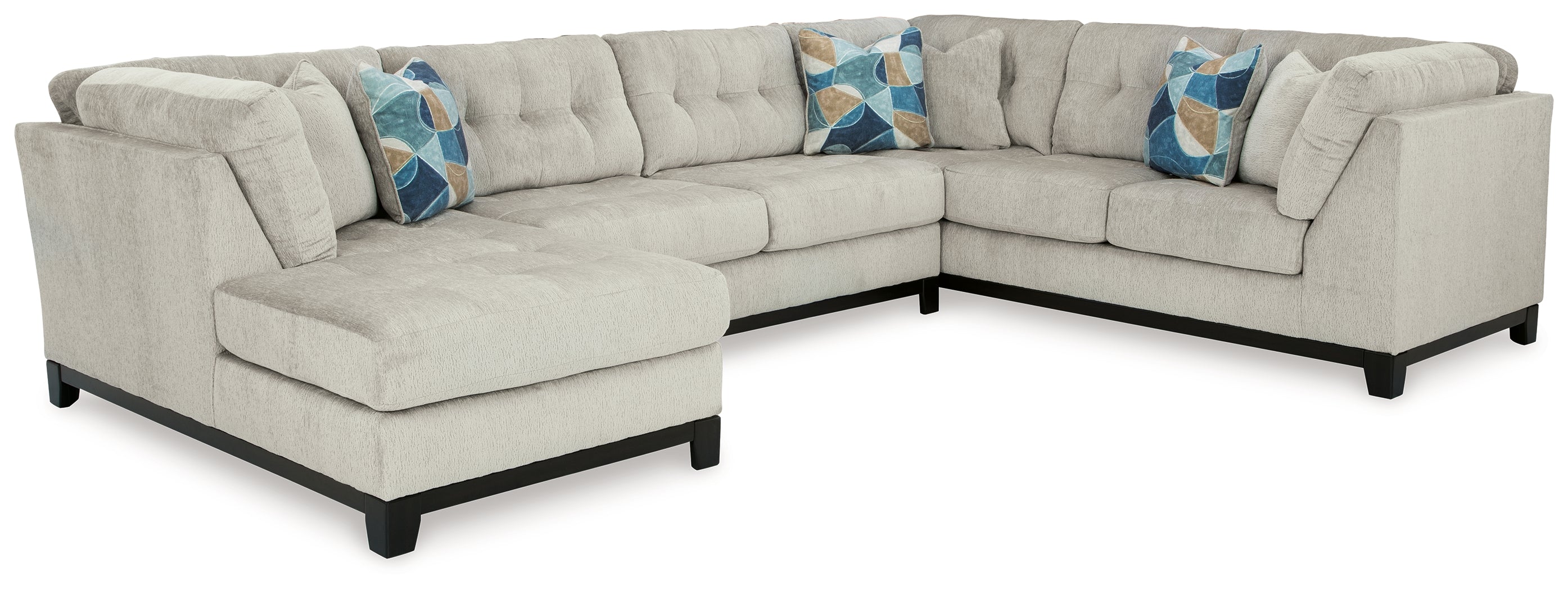 Ashley Furniture - MAXON PLACE STONE 3 PIECE SECTIONAL - Beige Fabric - Sectionals