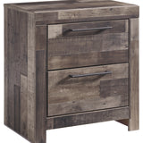 Ashley Furniture - Derekson Nightstand - Grey - Dark Gray Wood - Nightstands