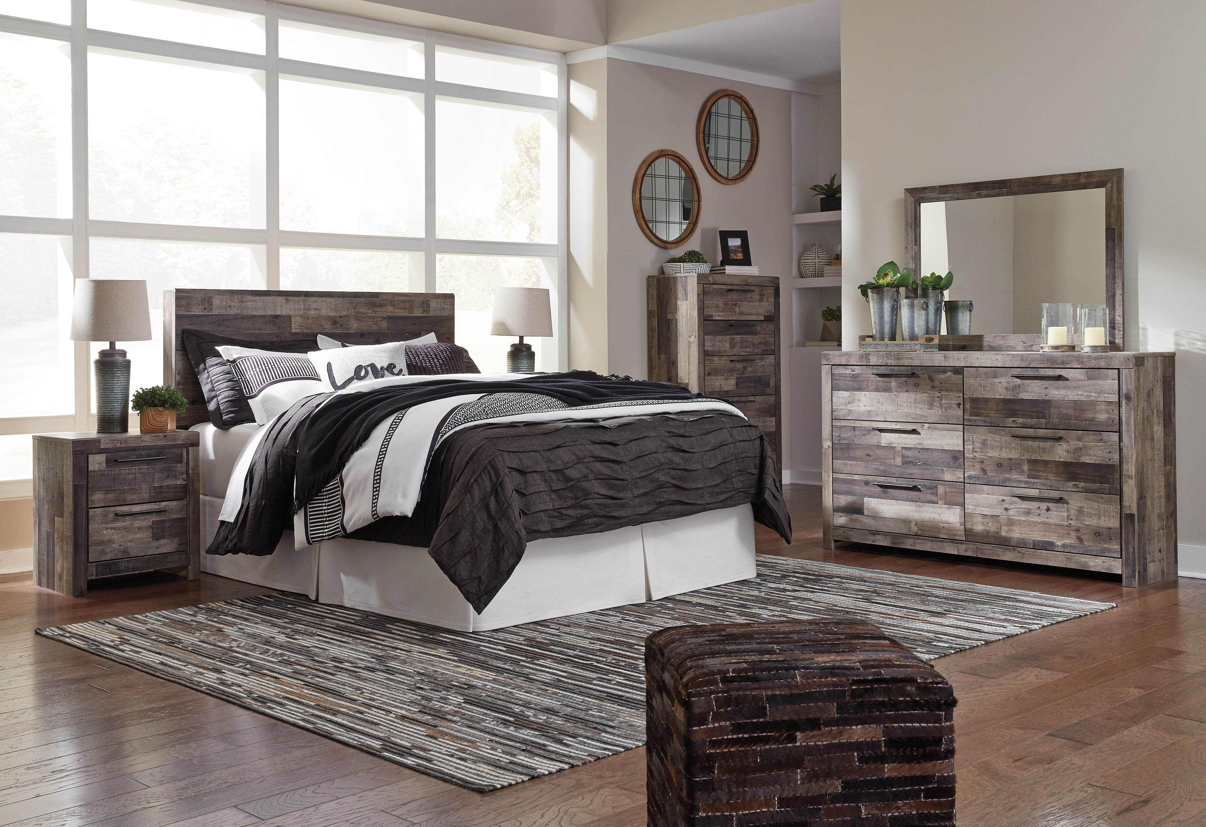 Ashley Furniture - Derekson Nightstand - Grey - Dark Gray Wood - Nightstands - Additional View 2