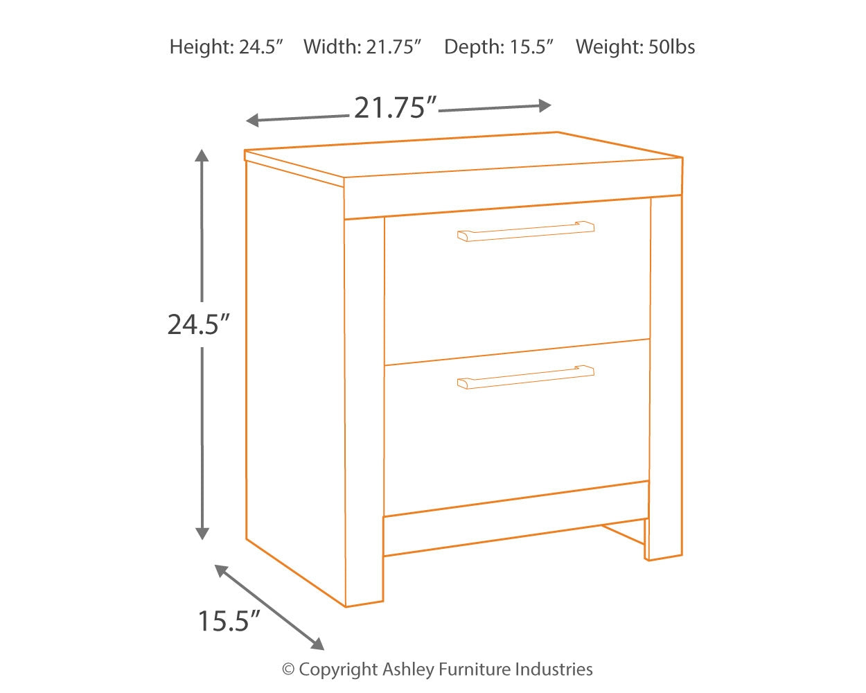 Ashley Furniture - Derekson Nightstand - Grey - Dark Gray Wood - Nightstands - Additional View 4
