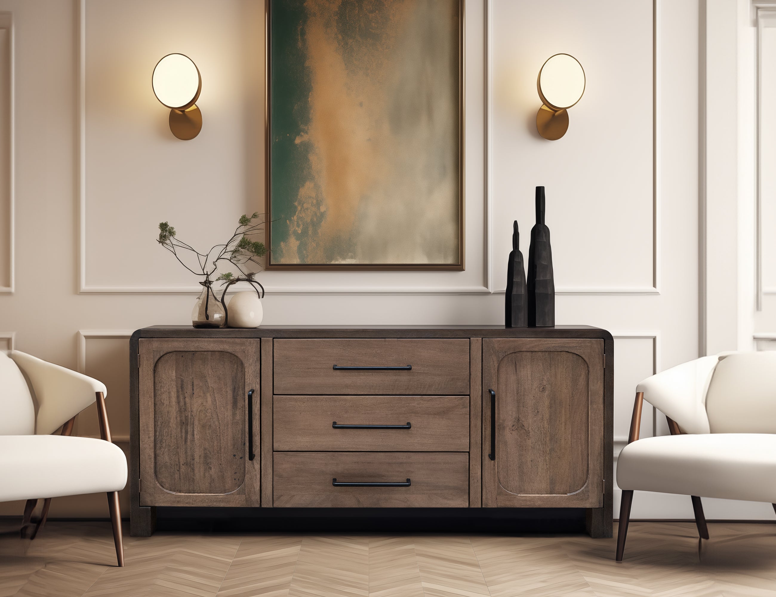 International Furniture Direct - TAMESIS CONSOLE TABLE - Dark Brown Wood - Tables - Additional View 3