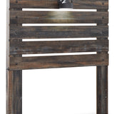 Ashley Furniture - DRYSTAN FULL PANEL HEADBOARD WITH LIGHT - Beige Wood - Headboards