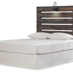 Ashley Furniture - DRYSTAN FULL PANEL HEADBOARD WITH LIGHT - Beige Wood - Headboards - Additional View 2