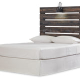 Ashley Furniture - DRYSTAN FULL PANEL HEADBOARD WITH LIGHT - Beige Wood - Headboards - Additional View 2