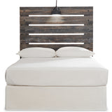 Ashley Furniture - DRYSTAN FULL PANEL HEADBOARD WITH LIGHT - Beige Wood - Headboards - Additional View 3