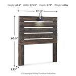 Ashley Furniture - DRYSTAN FULL PANEL HEADBOARD WITH LIGHT - Beige Wood - Headboards - Additional View 4