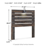 Ashley Furniture - DRYSTAN FULL PANEL HEADBOARD WITH LIGHT - Beige Wood - Headboards - Additional View 4