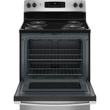 GE STAINLESS 5.0C 30" FREE-STANDING ELECTRIC RANGE - Pearl Silver|Black - Ranges - Additional View 1