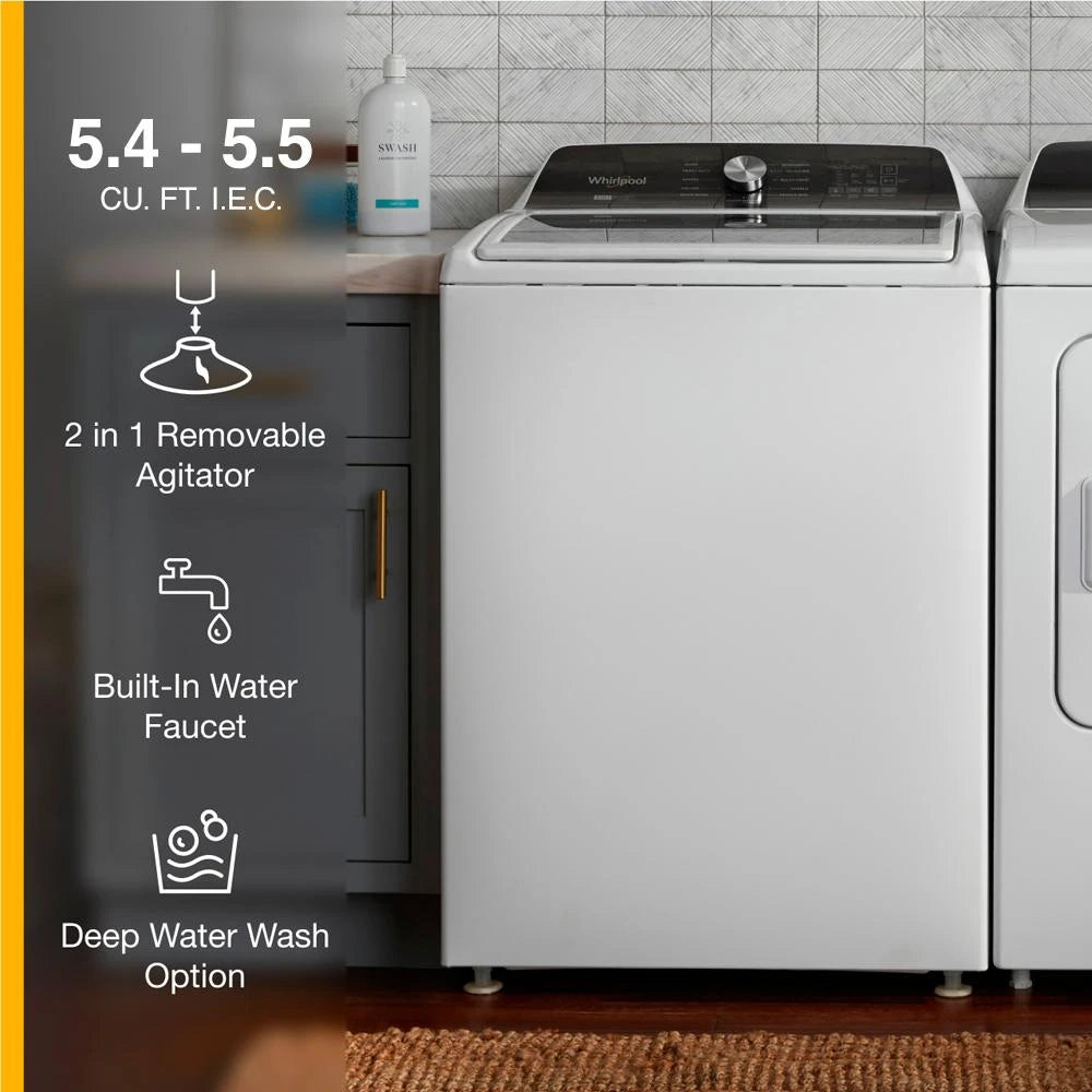 WHIRLPOOL WHITE 4.7CU TOP LOAD WASHER WITH 2-IN-1 REMOVABLE AGITATOR - Washers - Additional View 13