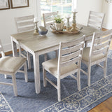 Ashley Furniture - SKEMPTON 7 PIECE DINING SET - White Fabric|Wood - Dining Room Sets - Additional View 1