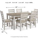 Ashley Furniture - SKEMPTON 7 PIECE DINING SET - White Fabric|Wood - Dining Room Sets - Additional View 2