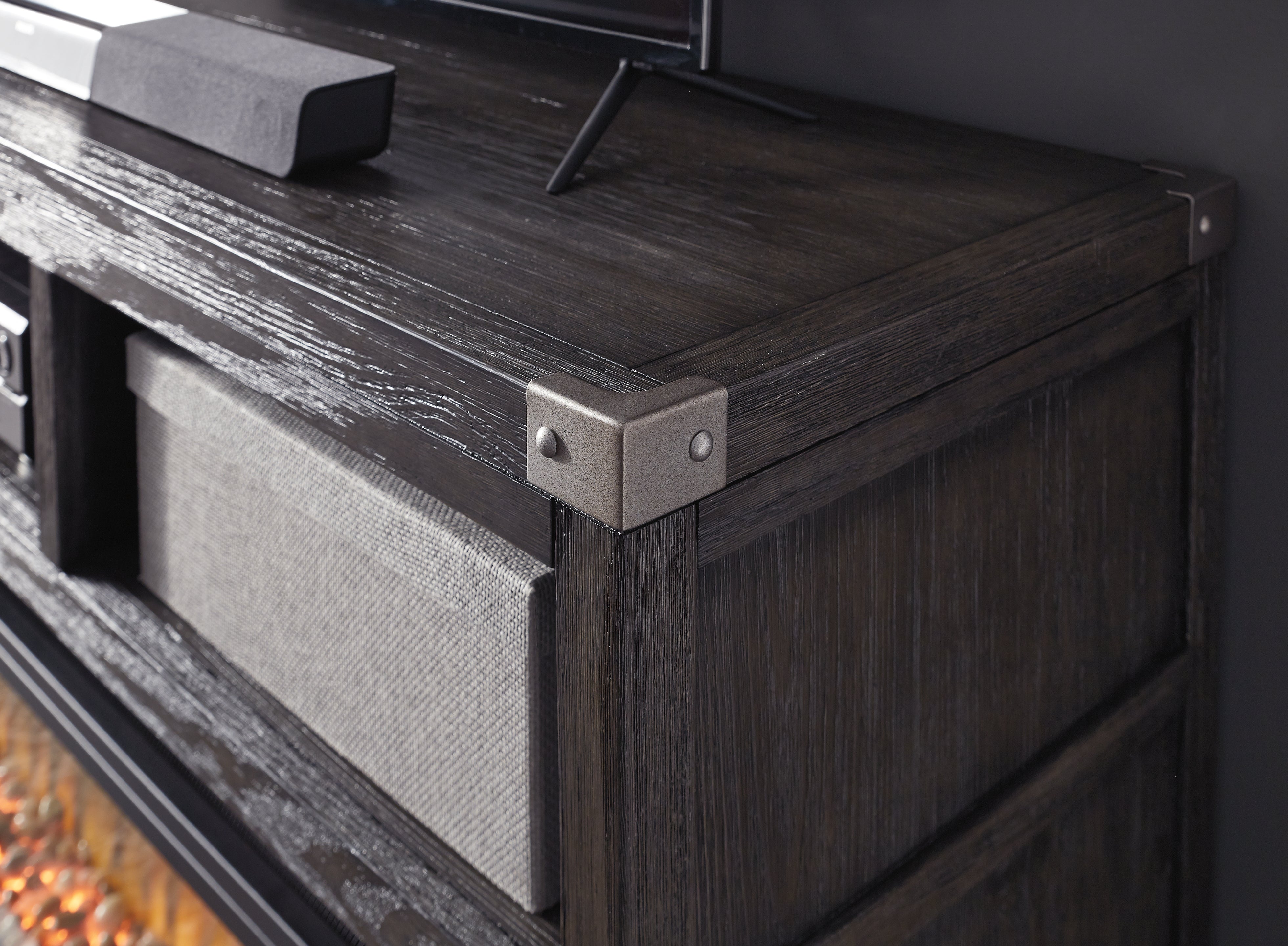 Ashley Furniture - TODOE MEDIA STAND - Gray Wood - TV Stands - Additional View 2