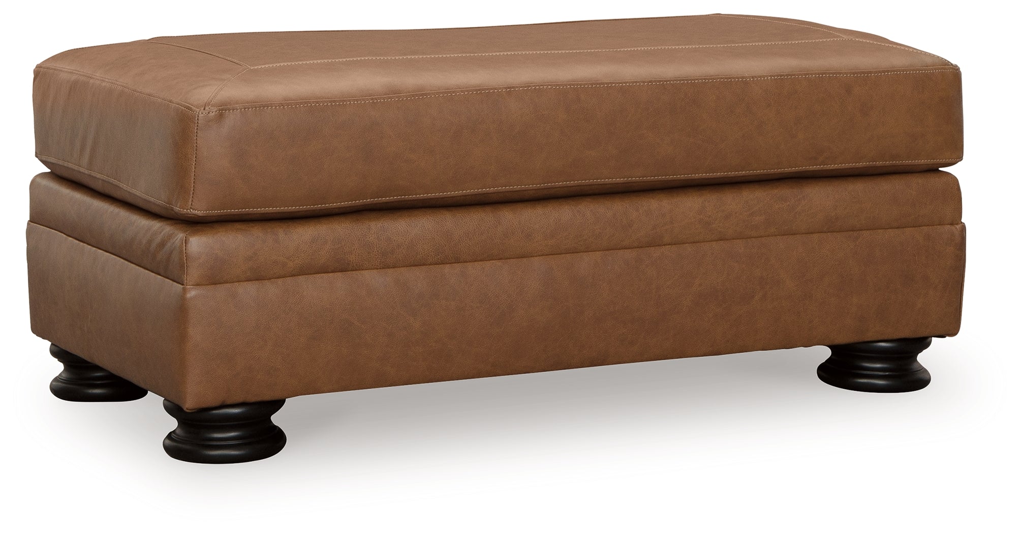 Ashley Furniture - CARIANNA CARAMEL LEATHER OTTOMAN - Light Brown Leather Match - Ottomans