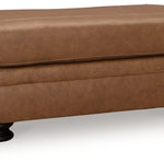 Ashley Furniture - CARIANNA CARAMEL LEATHER OTTOMAN - Light Brown Leather Match - Ottomans