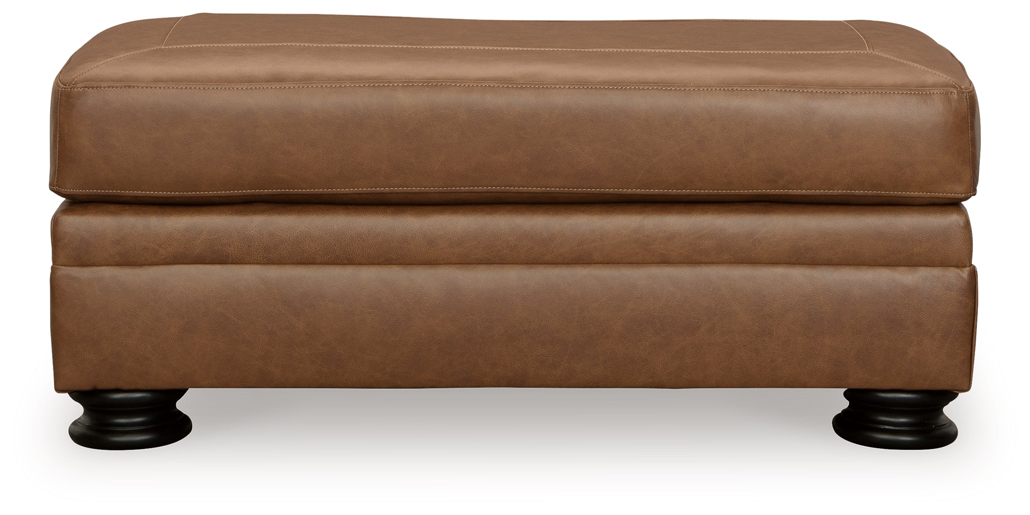 Ashley Furniture - CARIANNA CARAMEL LEATHER OTTOMAN - Light Brown Leather Match - Ottomans - Additional View 2