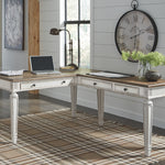 Ashley Furniture - REALYN HOME OFFICE DESK WITH RETURN - Light Brown Wood - Desks - Additional View 1