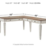Ashley Furniture - REALYN HOME OFFICE DESK WITH RETURN - Light Brown Wood - Desks - Additional View 3