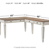 Ashley Furniture - REALYN HOME OFFICE DESK WITH RETURN - Light Brown Wood - Desks - Additional View 3