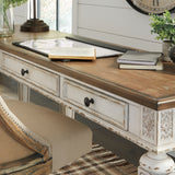 Ashley Furniture - REALYN HOME OFFICE DESK WITH RETURN - Light Brown Wood - Desks - Additional View 9