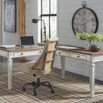Ashley Furniture - REALYN HOME OFFICE DESK WITH RETURN - Light Brown Wood - Desks - Additional View 11
