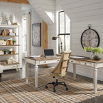 Ashley Furniture - REALYN HOME OFFICE DESK WITH RETURN - Light Brown Wood - Desks - Additional View 12