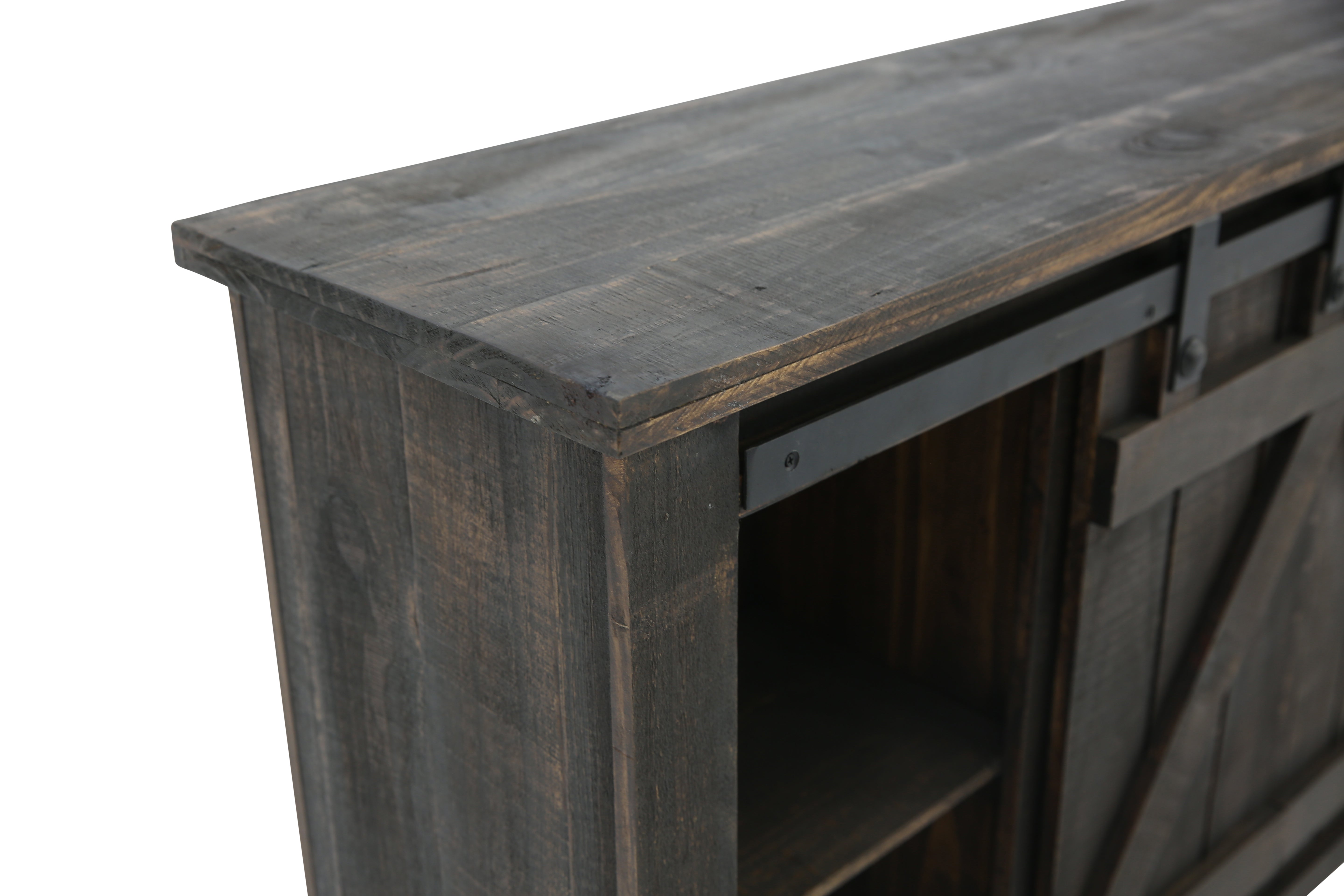 Sterling Barn Door Media Console - Rough Antique - Additional View 3