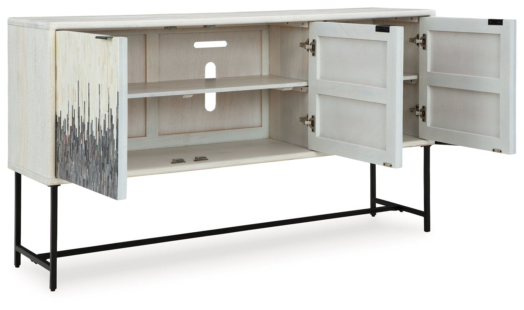 Ashley Furniture - FREYTON ACCENT CABINET - White Wood - Cabinets - Additional View 2