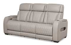 Ashley Furniture - Boyington Power Sofa With Massage, Heat, And Led Lighting - Gray - Leather Match - Sofas