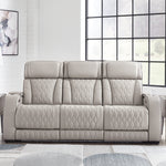 Ashley Furniture - Boyington Power Sofa With Massage, Heat, And Led Lighting - Gray - Leather Match - Sofas - Additional View 1