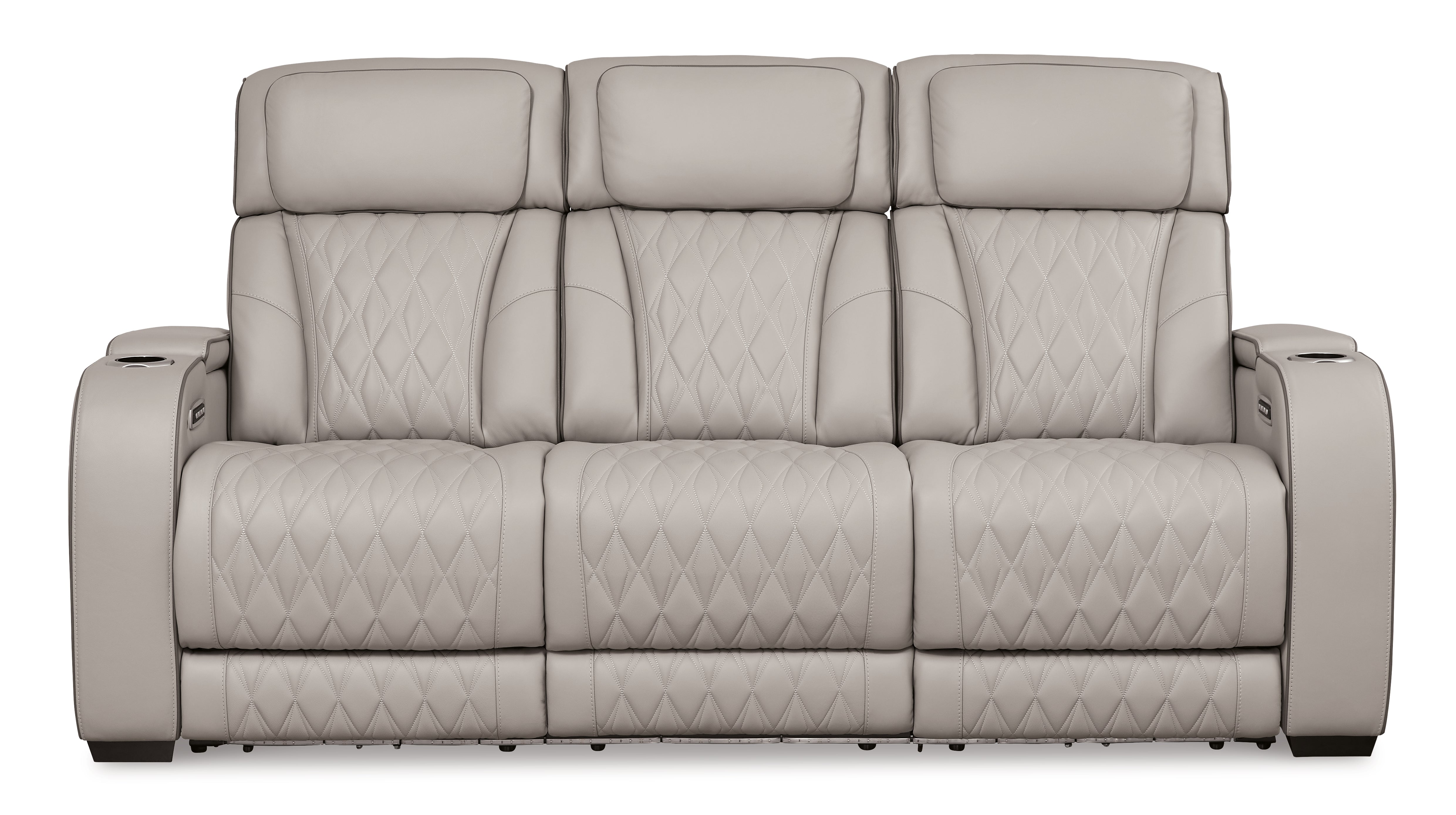 Ashley Furniture - Boyington Power Sofa With Massage, Heat, And Led Lighting - Gray - Leather Match - Sofas - Additional View 4