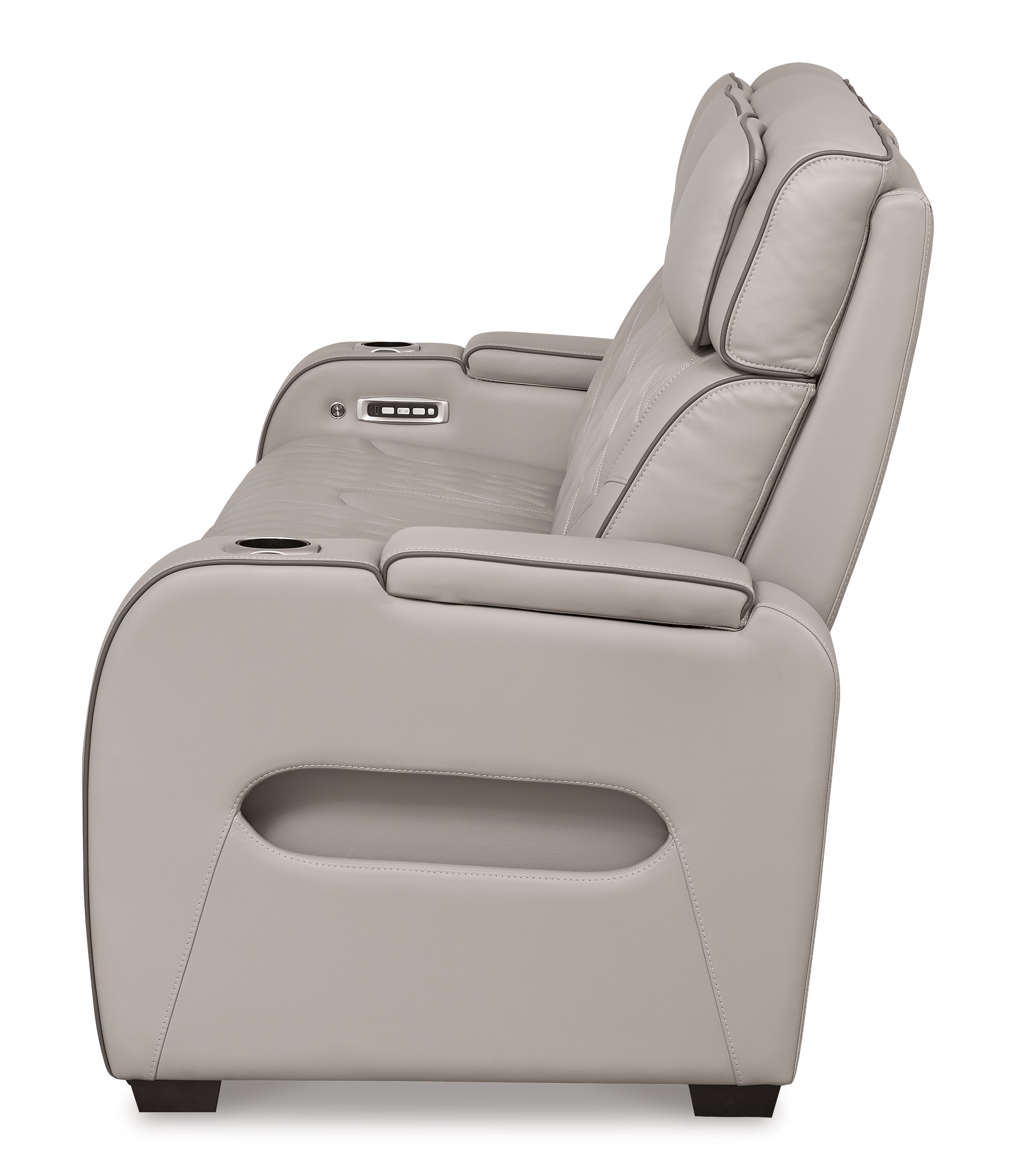 Ashley Furniture - Boyington Power Sofa With Massage, Heat, And Led Lighting - Gray - Leather Match - Sofas - Additional View 5