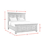 Elements International - Mccoy King Bed - Antique White - Wood - Beds - Additional View 1