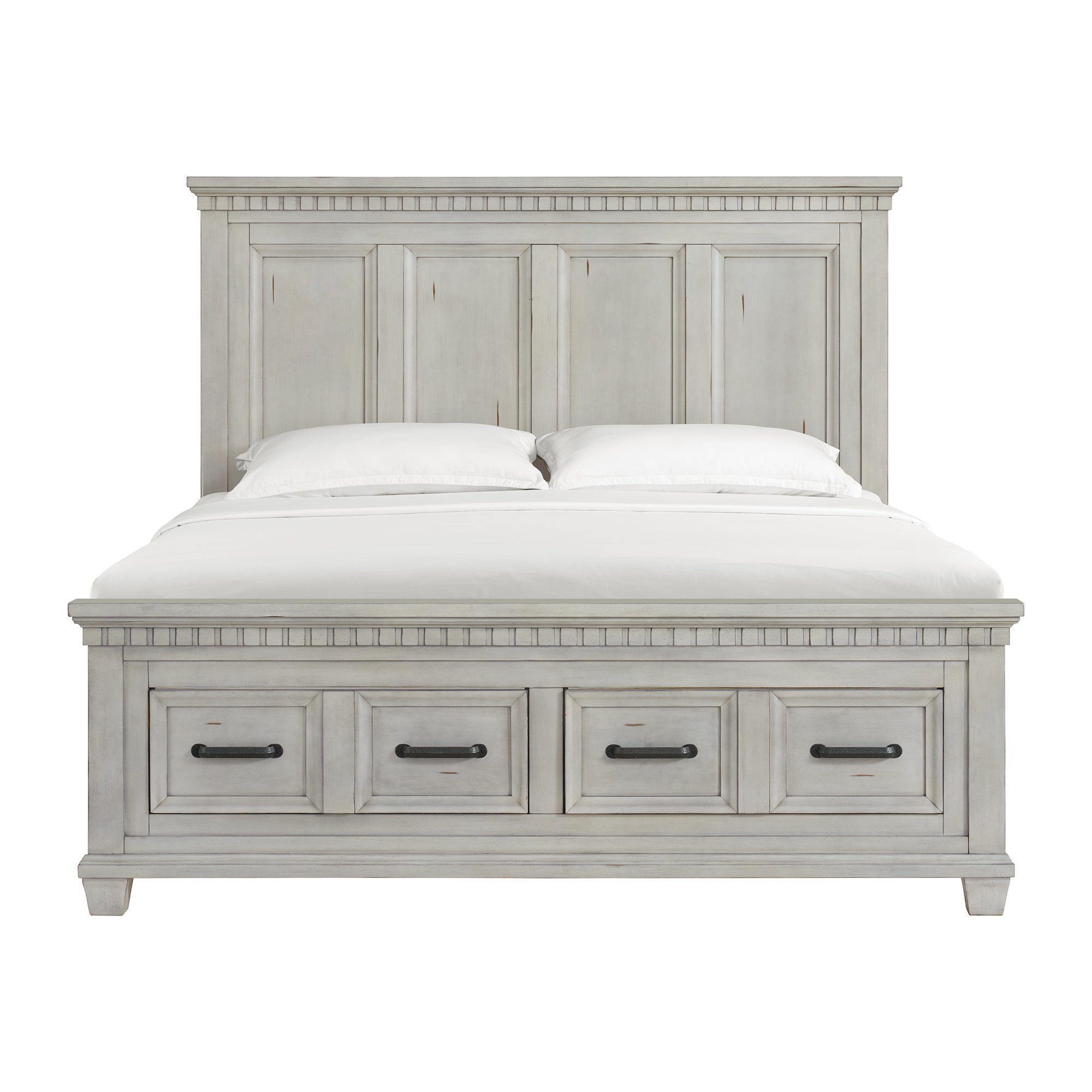 Elements International - Mccoy King Bed - Antique White - Wood - Beds - Additional View 2