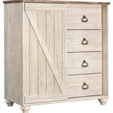 Ashley Furniture - WILLOWTON DRESSING CHEST - Beige Wood - Chests