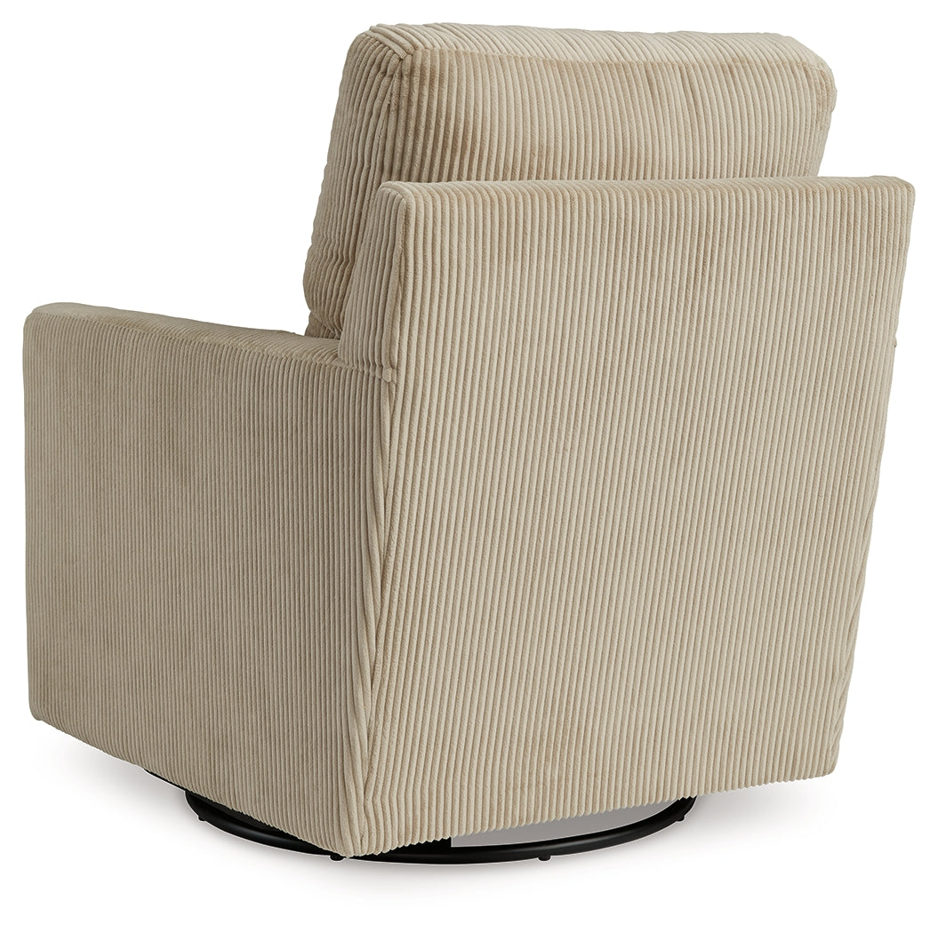 Ashley Furniture - Icaman Swivel Chair - Sand - Beige Fabric - Chairs - Additional View 4