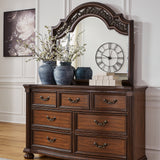 Ashley Furniture - Lavinton Dresser & Mirror - Dark Brown Wood|Glass - Dresser & Mirror - Additional View 1